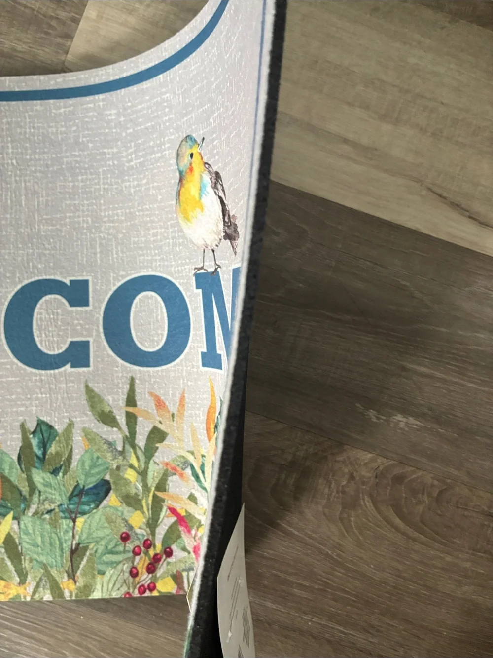 NWT- Welcome Entrance Door Mat with Botanical Bird 16x28